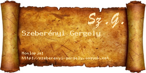 Szeberényi Gergely névjegykártya